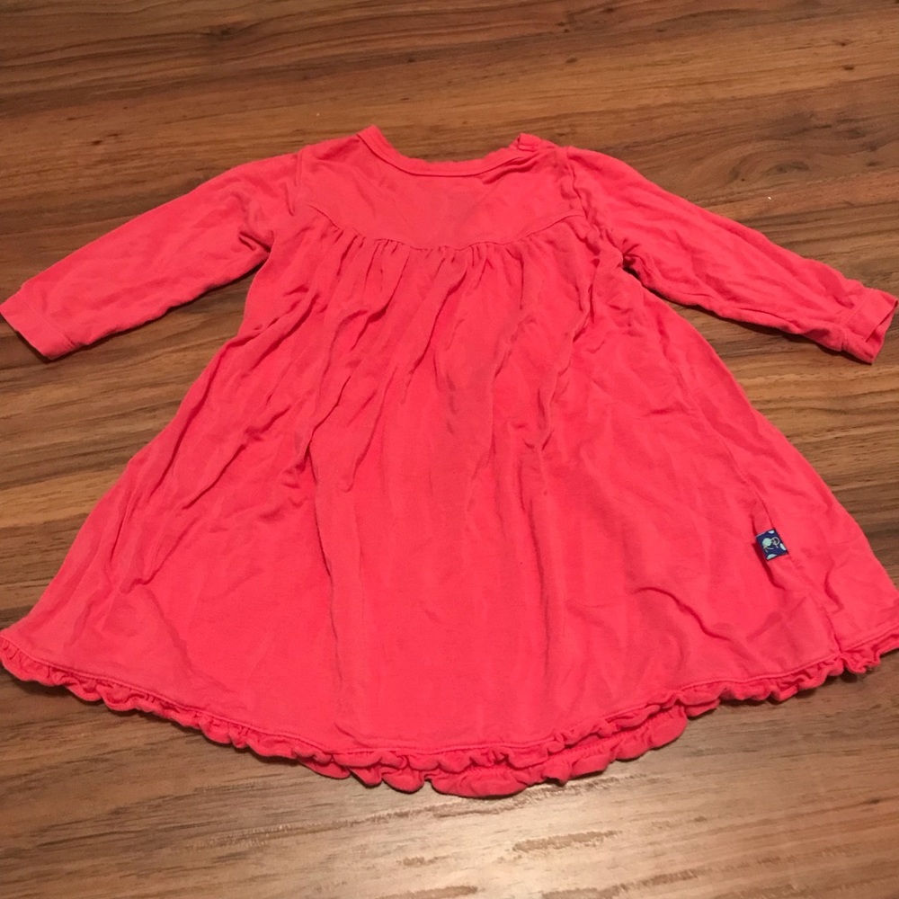 KicKee Pants Long Sleeve Swing Dress Pink